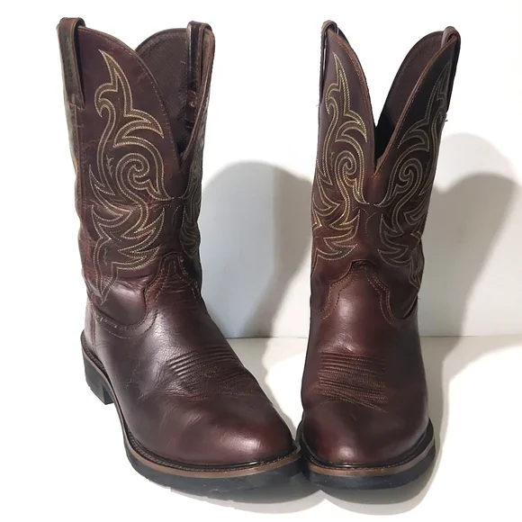 Justin Stampede WK4575 Leather Western Cowboy Boots Men's Size 10.5 D - Picture 2 of 16